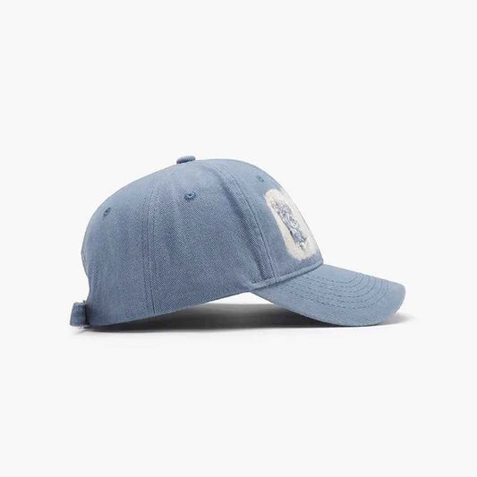 Lilac distressed cotton cap soft color angle