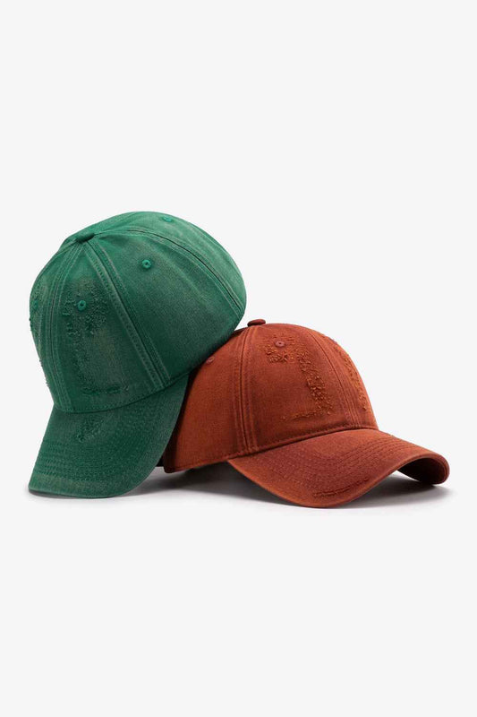 Distressed Adjustable Cotton Baseball Cap – Vintage Color Range