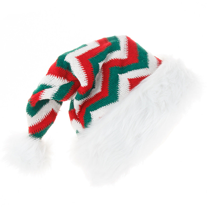 Unisex Red & Green Knit Christmas Hat