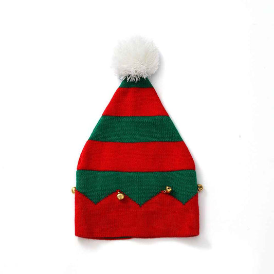Kids Christmas Striped Pom Pom Beanie