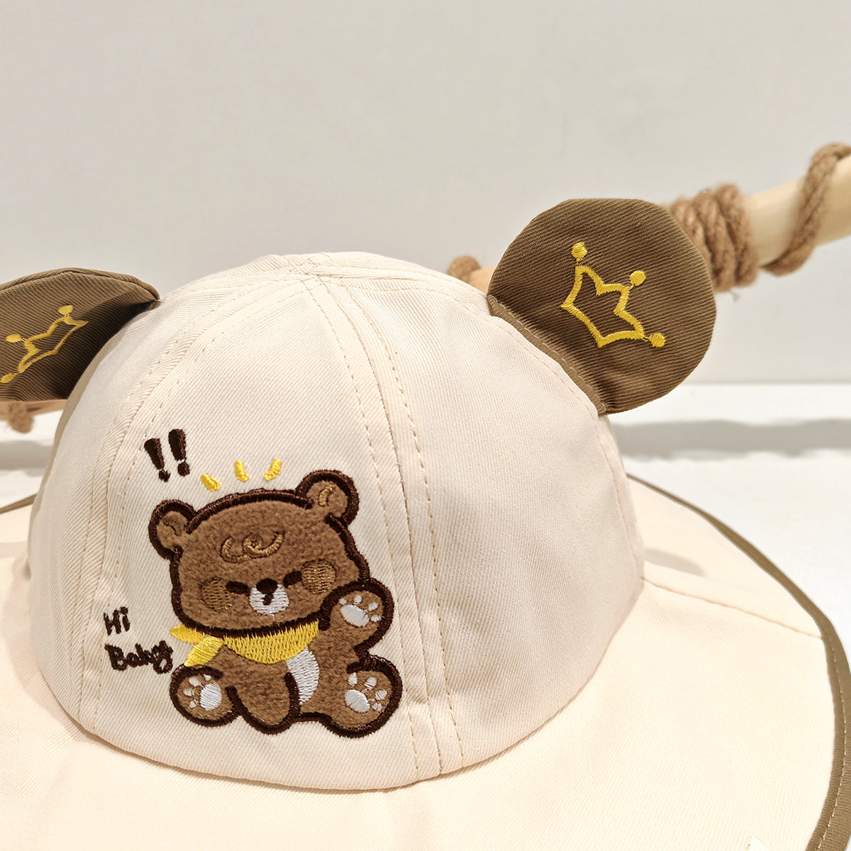Four-color kids bear wide-brim hats