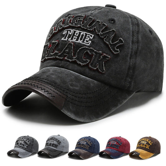 Unisex vintage black embroidered baseball cap - product photo 2