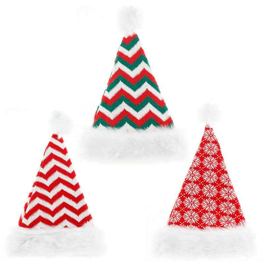 Unisex Red & Green Knit Christmas Hat