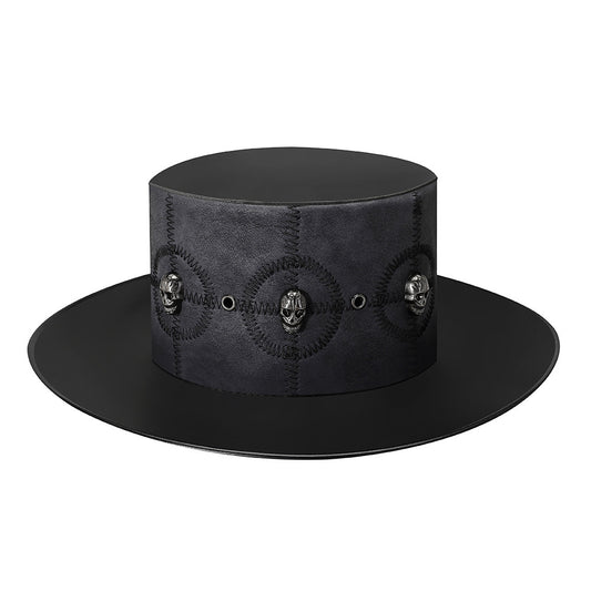 Unisex Punk Halloween Steampunk Plague Hat - Black side angle