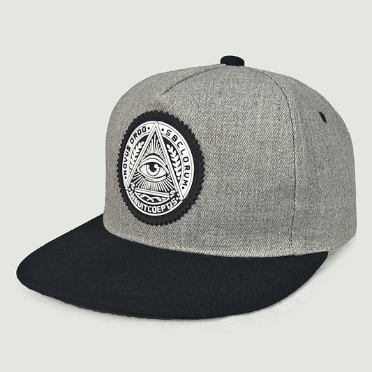 Unisex Embroidered Eye Flat Brim Snapback Caps product photo 2