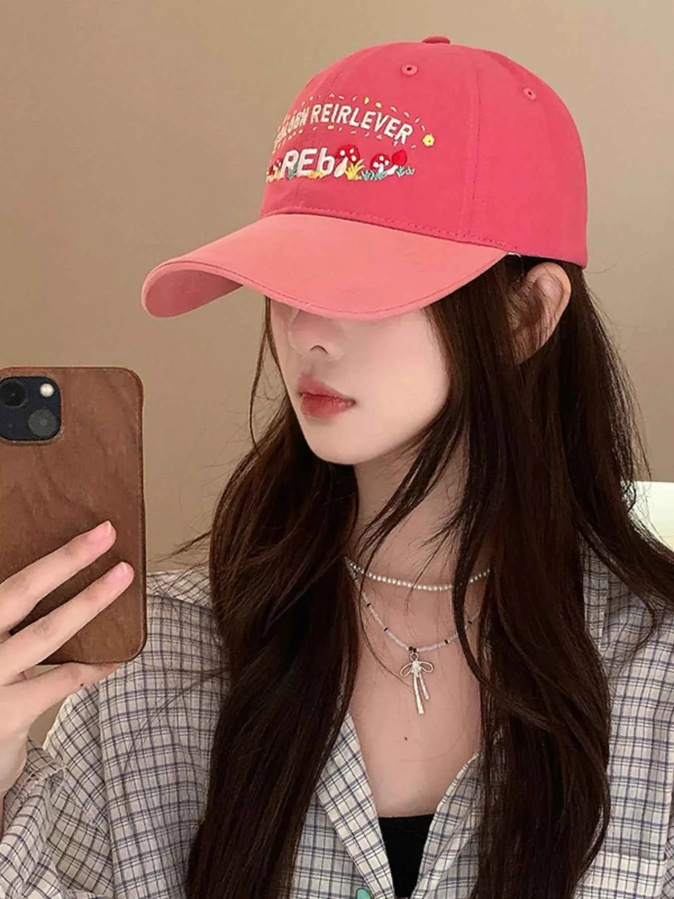 Embroidered Mushroom Baseball Cap