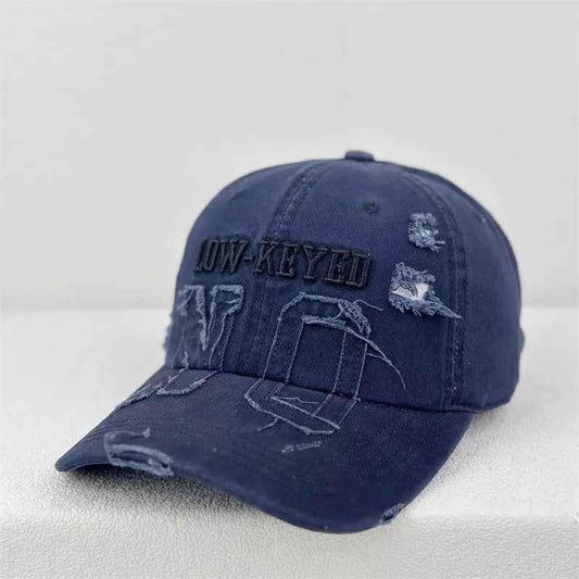 Graphic Patch Distressed Embroidered Baseball Cap