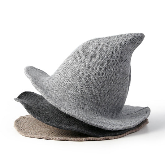 Women's Wool Halloween Witch Hat - Camel side angle