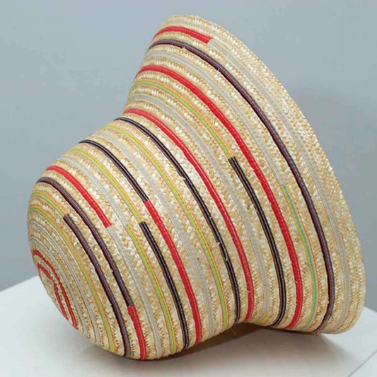 Striped Straw Bucket Hat