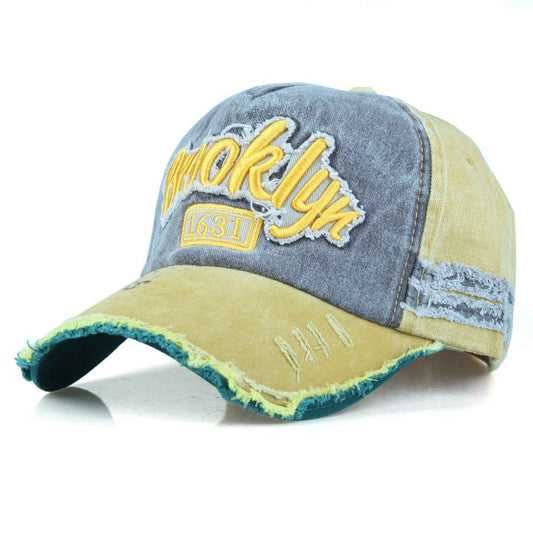 Unisex Embroidered Vintage Washed Cotton Cap