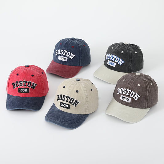 Coffee brown children's Boston cotton cap
