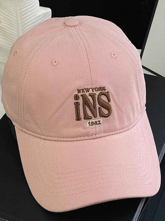 Unisex New York embroidered cotton baseball cap - pink option
