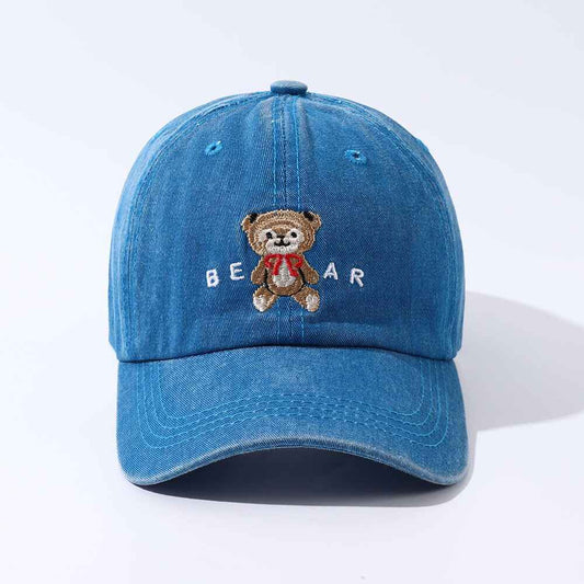 Women Cartoon Bear Embroidery Dad Hats