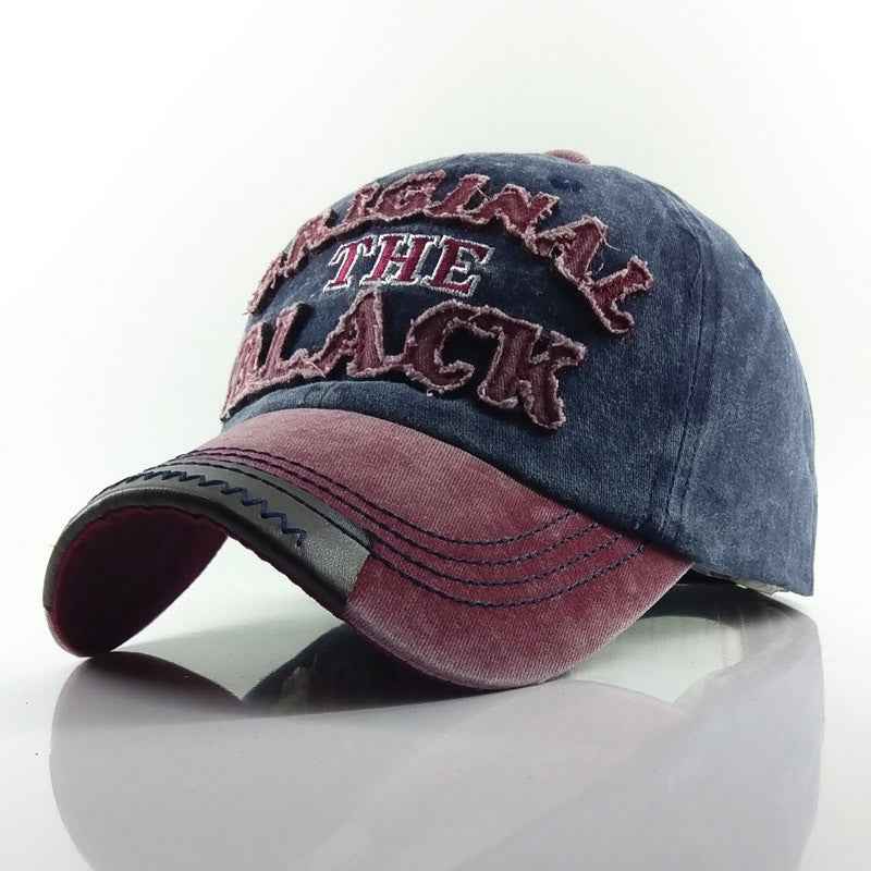 Vintage Black Embroidered Baseball Cap