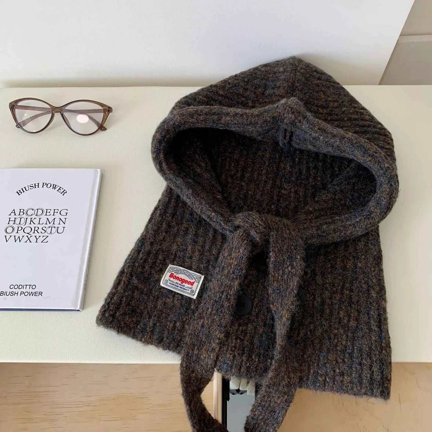 Knitted Winter Beanie Scarf Hat