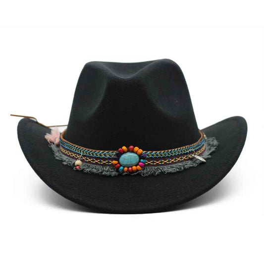 Unisex Cowboy Hats Curled Felt
