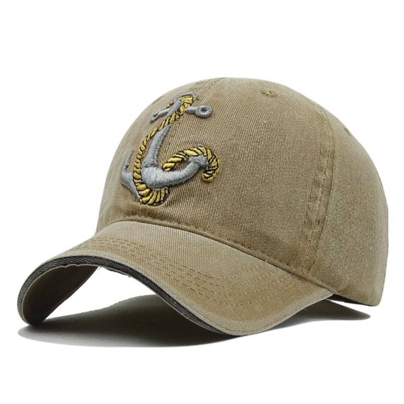 Unisex Red Vintage Washed Anchor Embroidered Baseball Cap color option