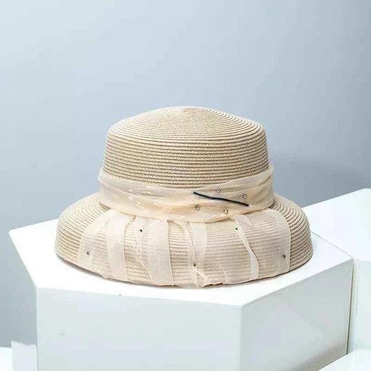 Straw Hat with Ribbon