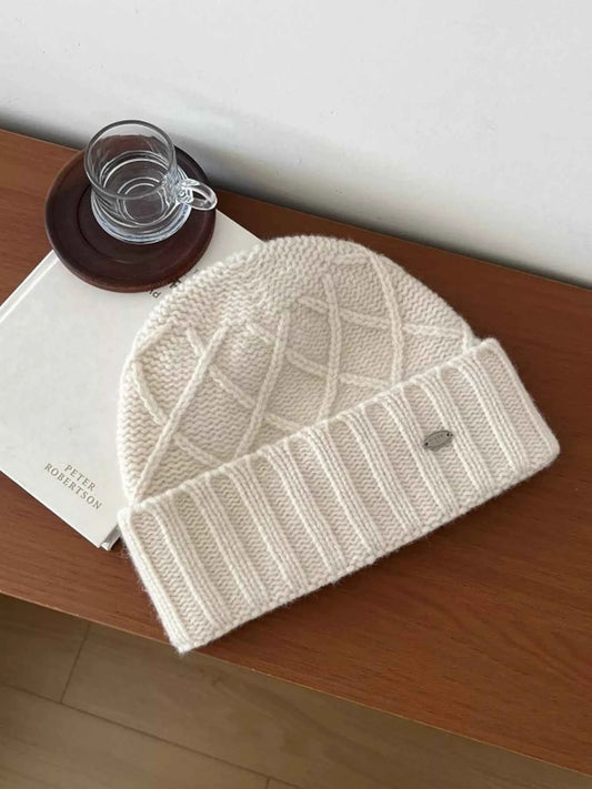 Wool Cozy Knit Beanie Hat