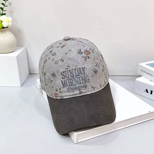 Embroidered floral print baseball cap - product photo 2