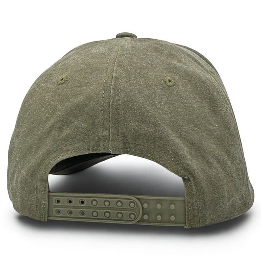 Back of the olive Turkey Embroidered Hat showing the snapback closure
