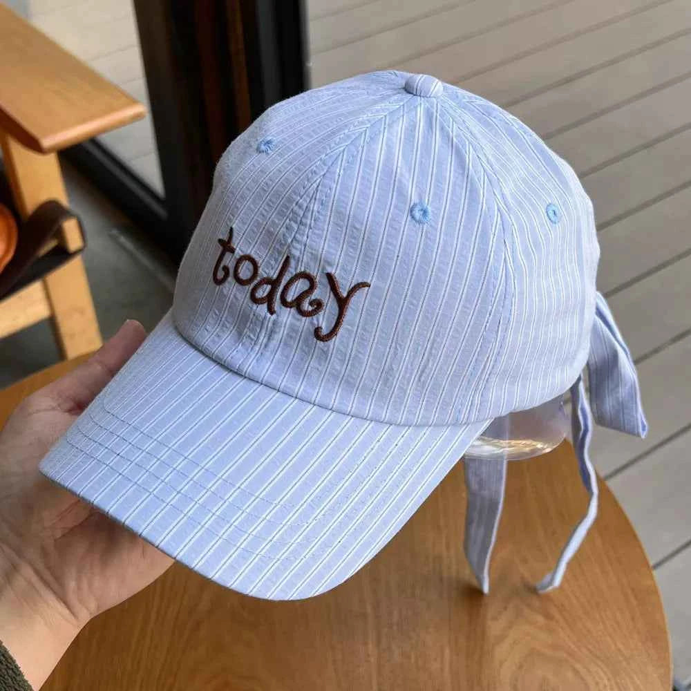 Striped Embroidered Baseball Cap