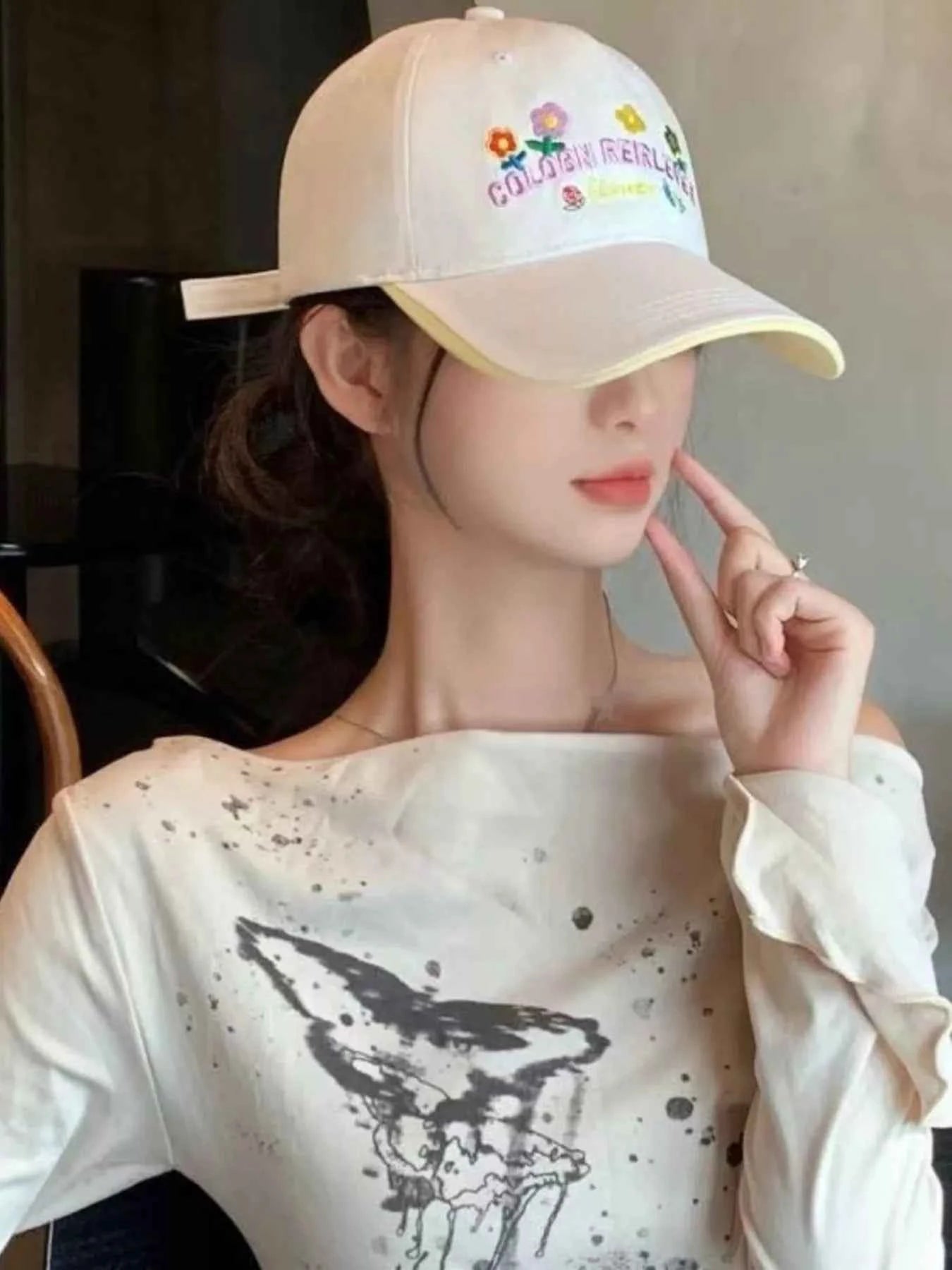 Floral Embroidered Adjustable Baseball Cap