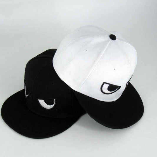 Unisex Angry Eyes Flat Brim Snapback Cap
