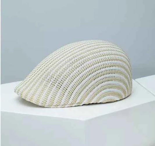 Striped Breathable Beret Hat