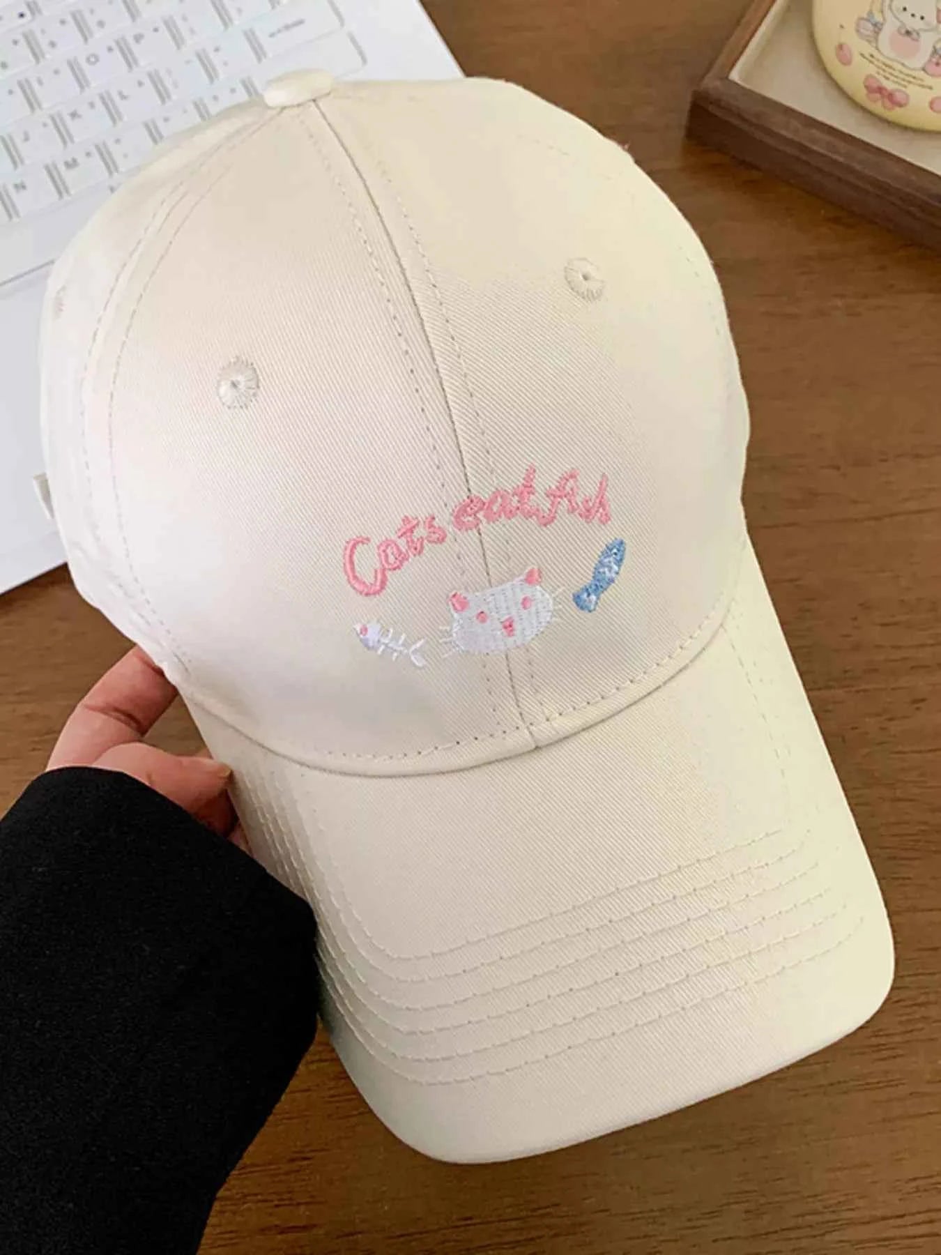 Embroidered Cat Baseball Cap