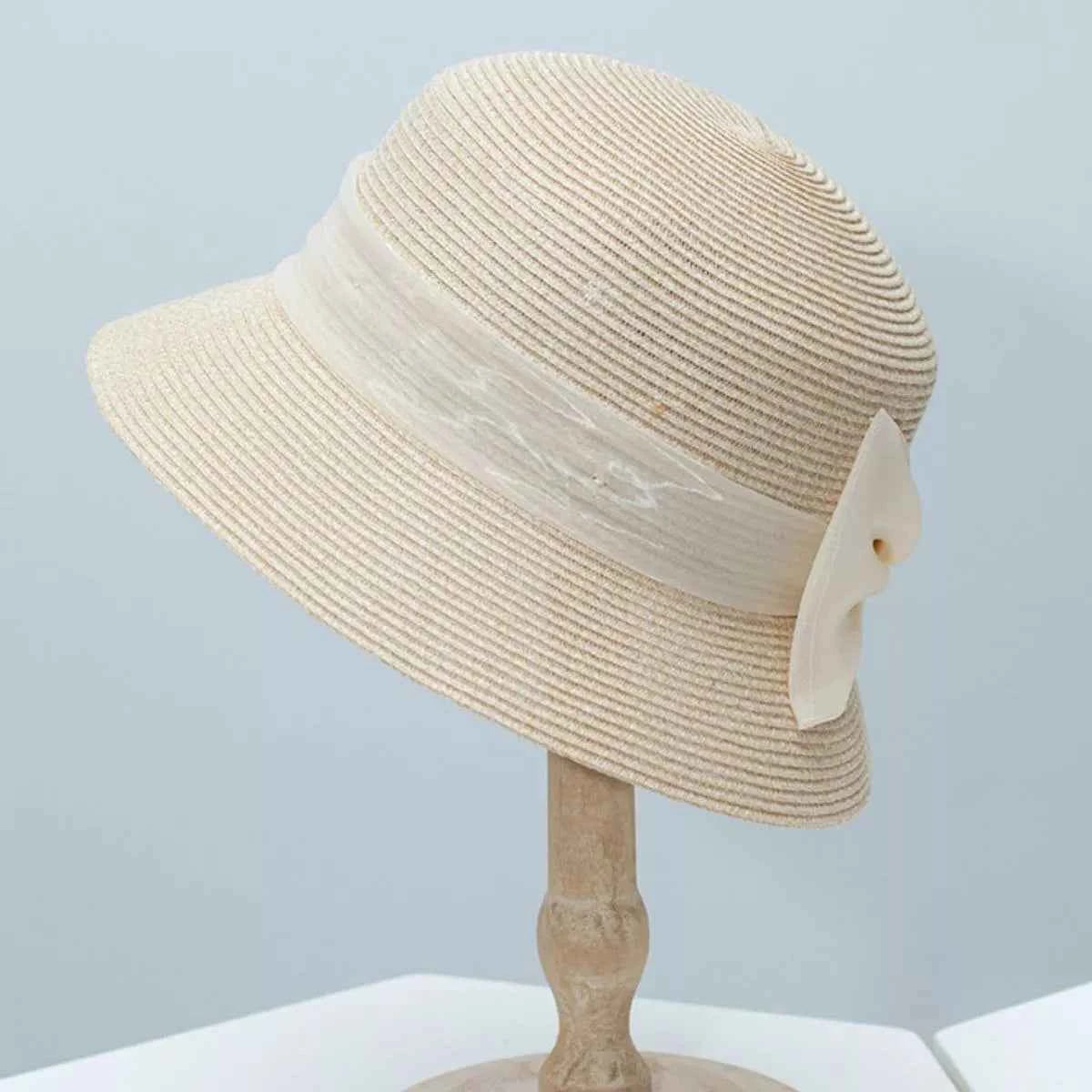 Cloche Hat with Ribbon Bow