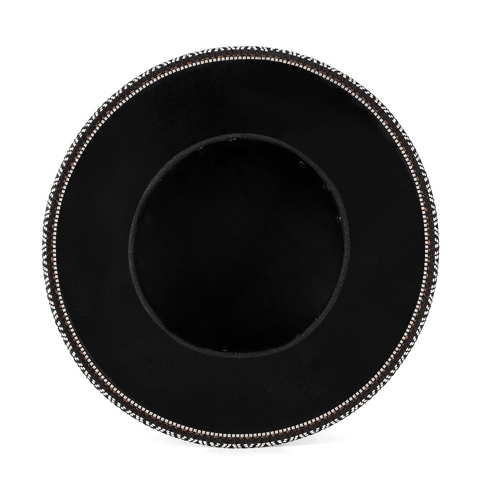 Unisex Halloween Punk Skull Black Top Hat - Black full product view