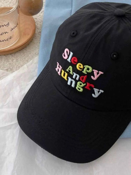 Minimal Letter Embroidered Cotton Baseball Cap