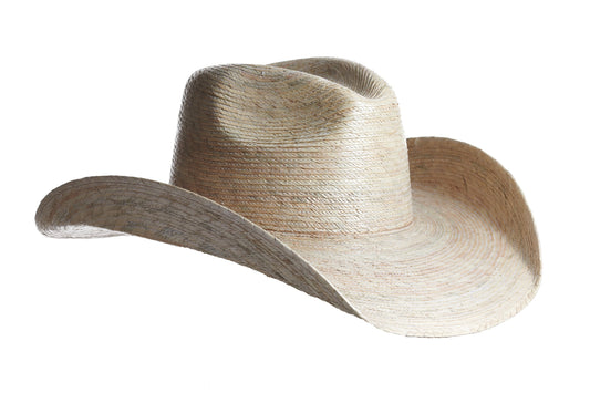 ASN Hats Wildest Dreams natural cowboy hat, side profile showing the hatband