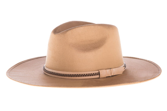 ASN Hats Denali brown fedora hat, side profile showing the hatband
