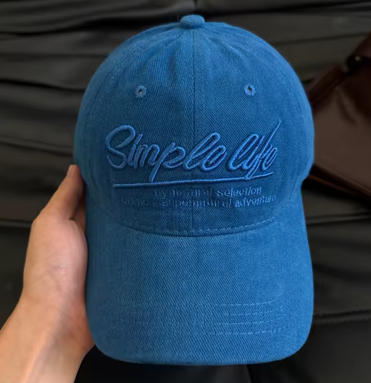 Royal Blue & Off-White Embroidered Letter Baseball Cap
