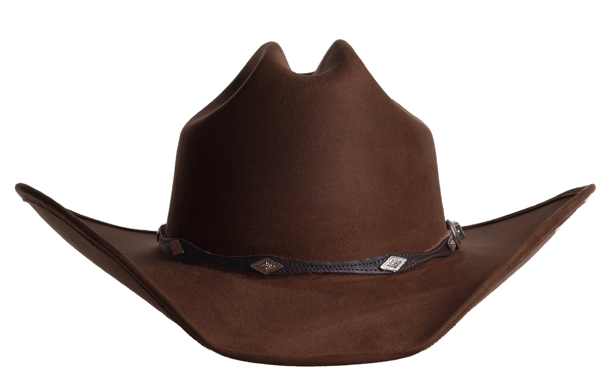 ASN Hats Espresso Limited Edition dark brown cowboy hat, front angle showing the crown and brim