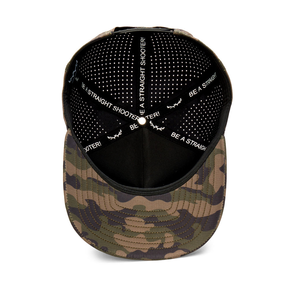 Webb Western Forest Camo cap, interior view showing the sweatband and crown seams