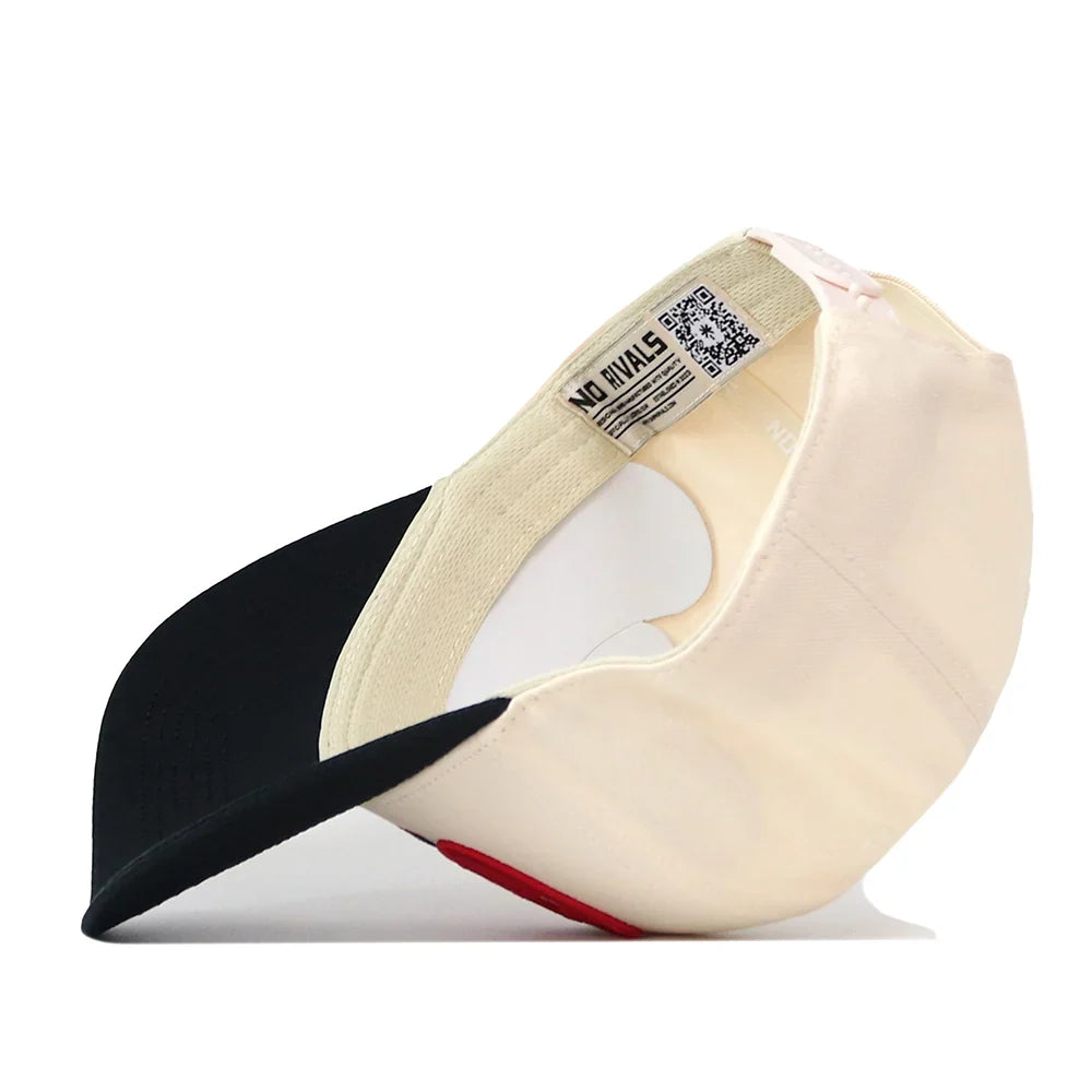 Interior view of the No Rivals Georgia Bulldogs cap and black underside of the brim