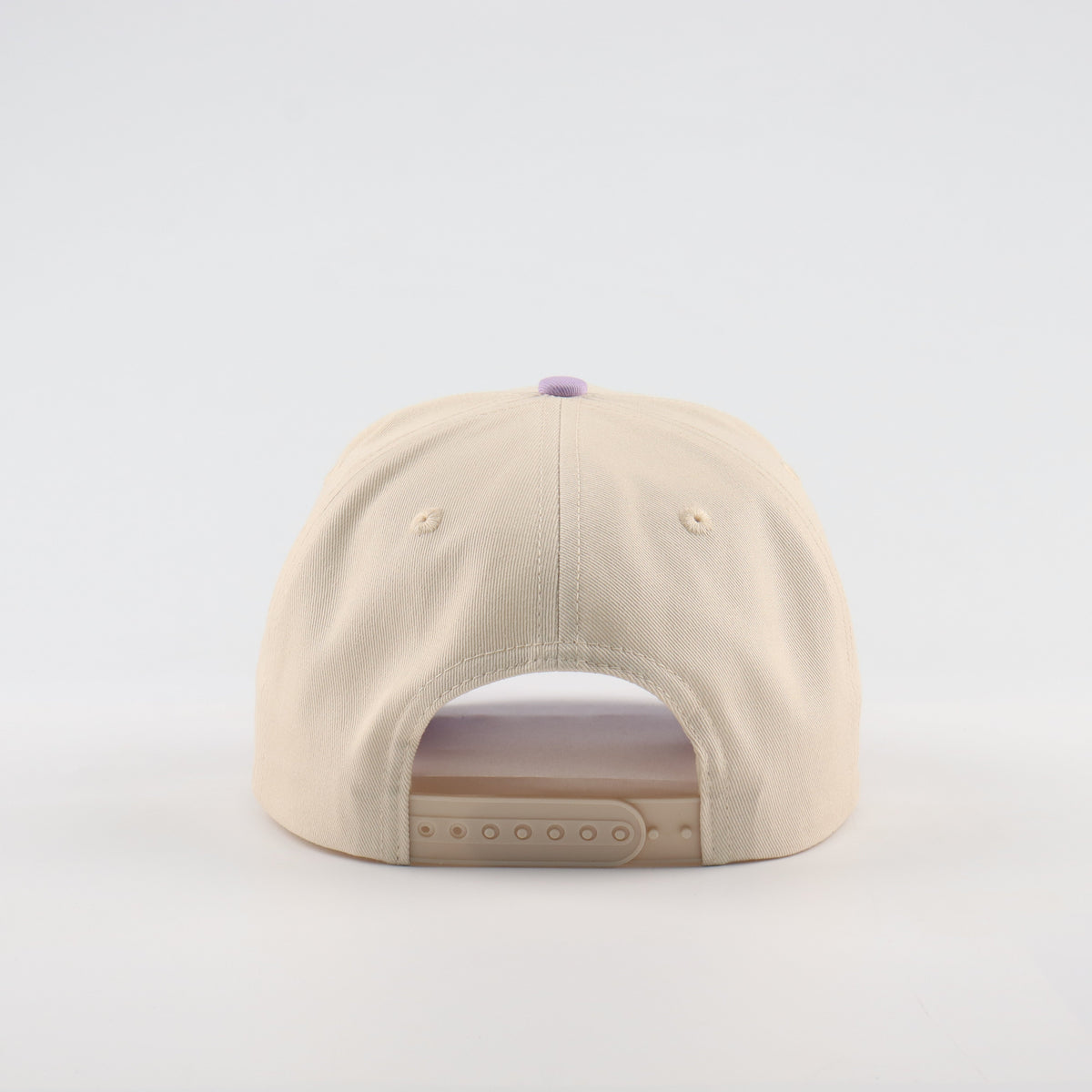 Rear view of the Destination Hat Co. Nacogdoches script cap showing the adjustable snapback closure