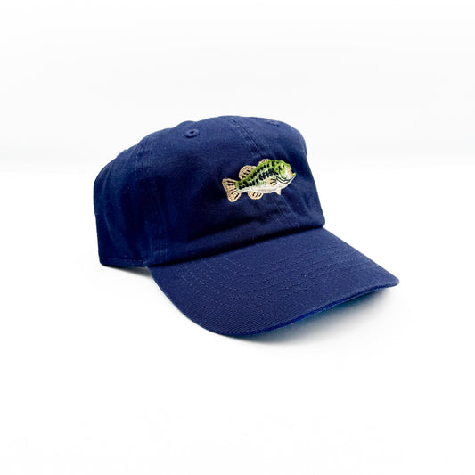 Rey To Z angled view of Navy showing the fish artwork