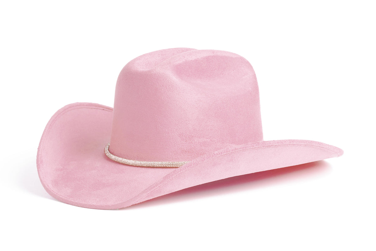 ASN Hats Kenny Light Pink light pink cowboy hat, rear view showing the crown and trim
