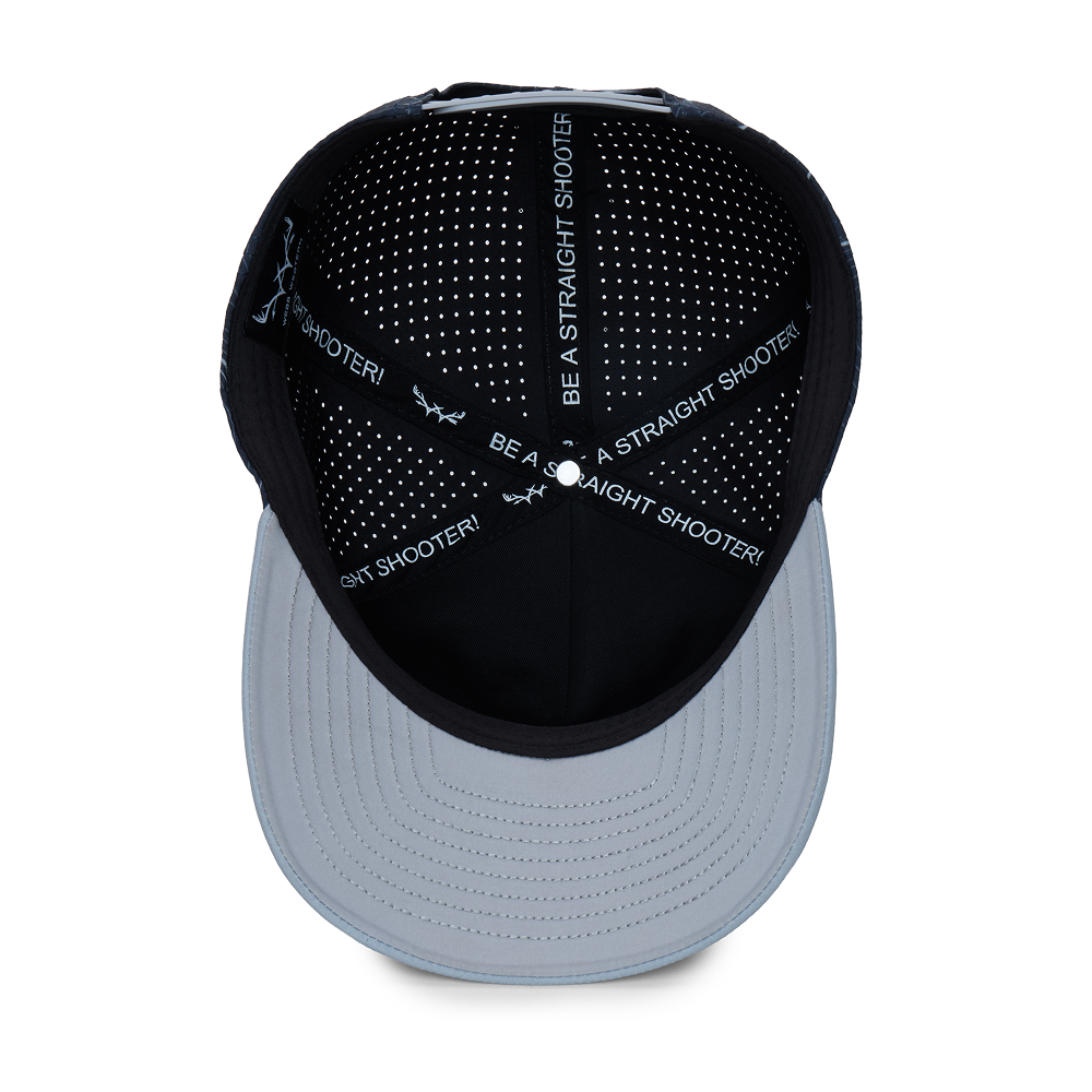 Webb Western Topo Camo (black/gray) cap, interior view showing the sweatband and crown seams
