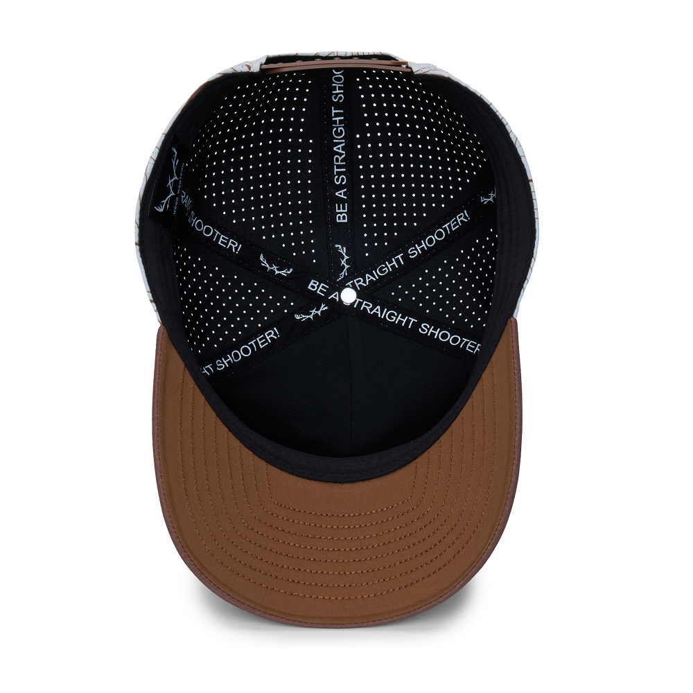 Webb Western Topo Camo (cream/brown) cap, interior view showing the sweatband and crown seams