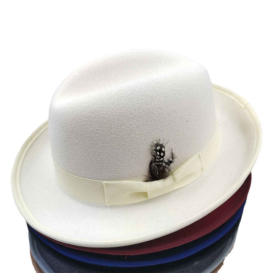 Unisex Classic Fedora Hat with Decorative Pin