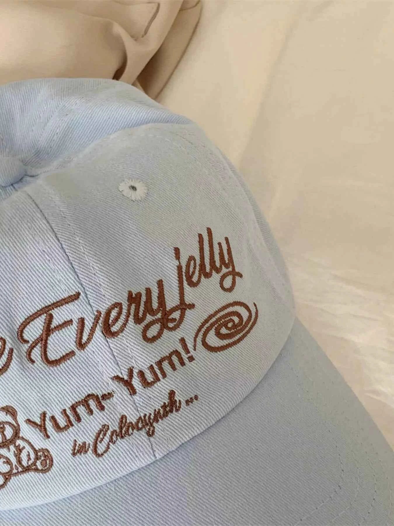 Blue Embroidered Cotton Baseball Cap