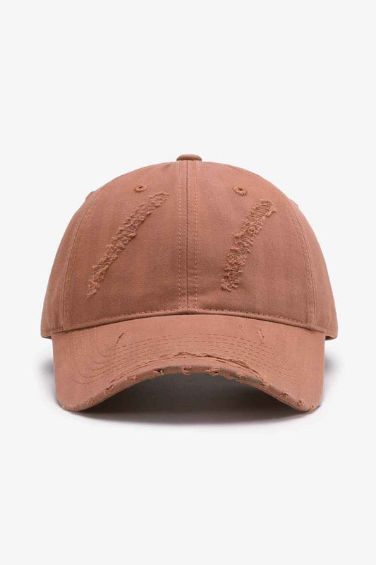 Mid gray distressed adjustable baseball cap