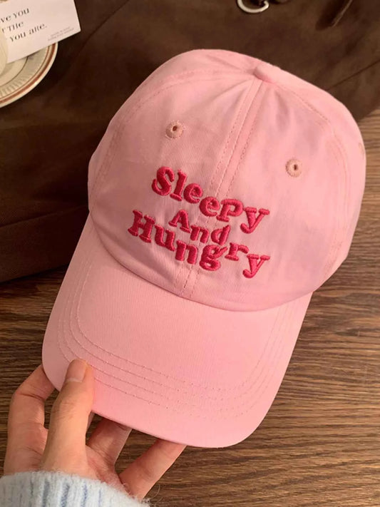 Soft-Tone Letter Embroidered Cotton Baseball Cap
