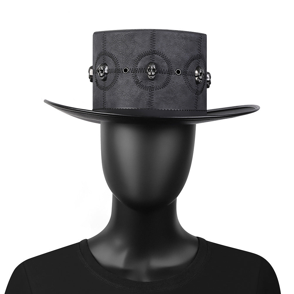 Unisex Punk Halloween Steampunk Plague Hat - Black texture close-up