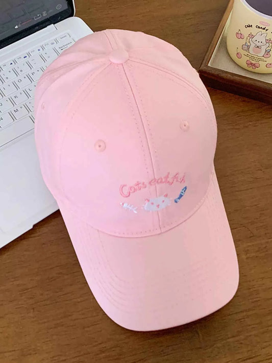 Embroidered Cat Baseball Cap